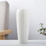White Vase for Living Room – Handmade Polished Ceramic | Slim Tall Design | 3 Styles