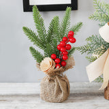 Christmas Tree Ornaments Wrought Iron Small Artificial Potted Mini Christmas Decor