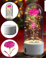 Luminous Rose Night Light & Speaker – Romantic Flower Lamp Gift for Her