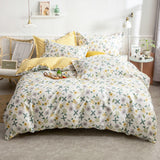 Splendas Floral Cotton Bed Linen Set Soft Breathable 4-Piece Duvet Cover | Twin Queen King