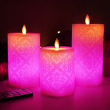 18 key electronic candle LED lamp pink color changing hollow pattern display