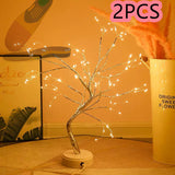 Led Copper Wire Bedroom Tree Lamp