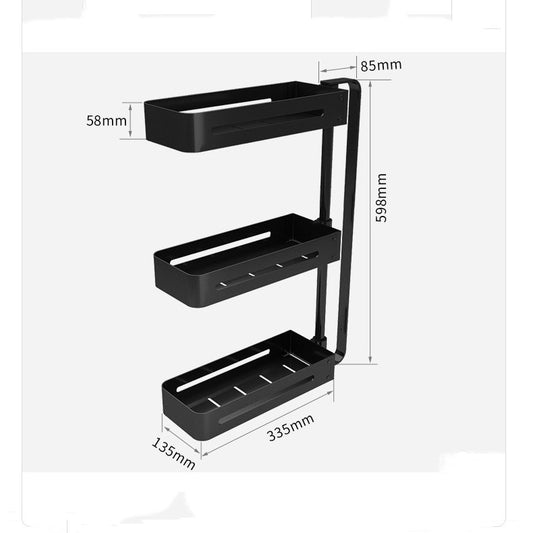 360 rotating aluminum bathroom shelf wall mount bracket