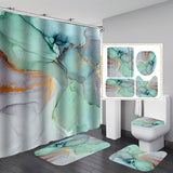 Close-up of the 3D depth effect print on the waterproof polyester shower curtain