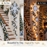 Snowflake Christmas Wall Hanging with Waterfall Lights