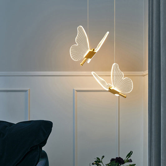 Modern Minimalist Bedroom Butterfly Bedside Chandelier Lamp