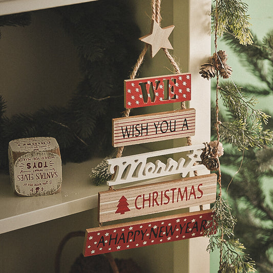 Christmas Wooden Wall Decorations English Blessing Listing