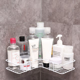 Metal Corner Shower Shelf - No Drill Iron Bathroom Corner Caddy | Black and White