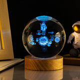 Milky Way Solar System Rain Cloud Astronaut Glowing Crystal Ball Night Light