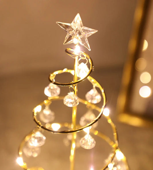 Rechargeable crystal lamp glowing with warm light