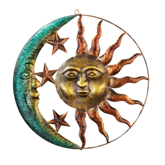 Artistic Sun and Moon Metal Wall Art