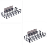 Metal Corner Shower Shelf - No Drill Iron Bathroom Corner Caddy | Black and White