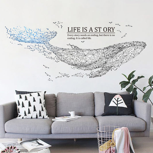Whale Wall Sticker – Peel and Stick PVC Wall Panels | Waterproof Modern Wall Murals