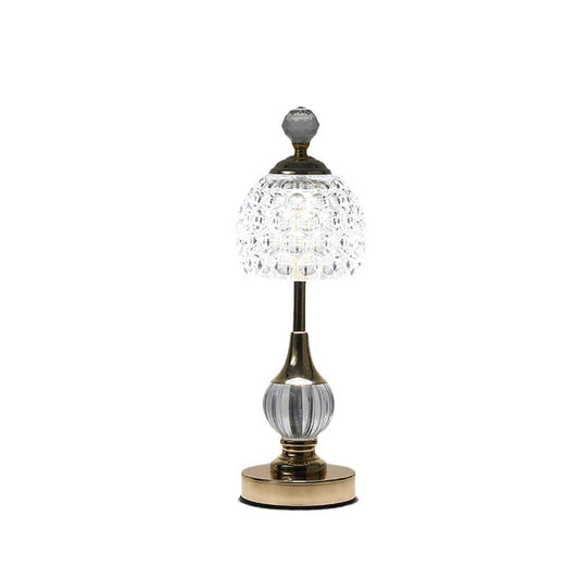 Acrylic crystal mushroom touch table lamp full view white background