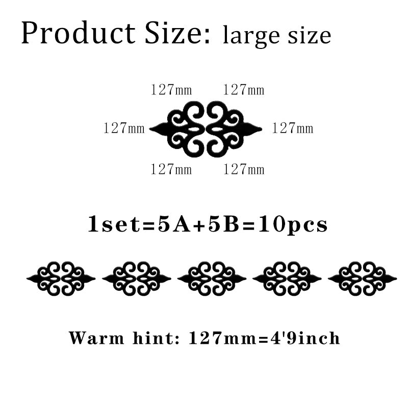 Acrylic mirror wall sticker size and layout diagram