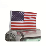 Folded American flag set of three pieces with car clip