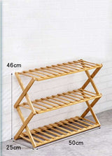 Full size view of 4-tier bamboo plant stand showing dimensions