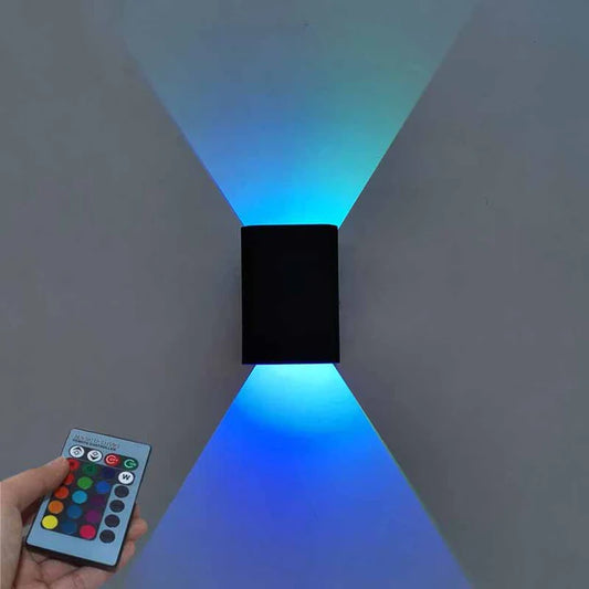 Bedroom bedside square LED wall lamp RGB multicolor glow display