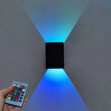 Bedroom bedside square LED wall lamp RGB multicolor glow display