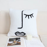 black and white pillows