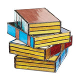Plastic style book stack lamp showing stacked book design