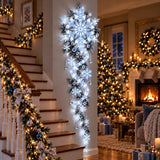 Snowflake Christmas Wall Hanging with Waterfall Lights