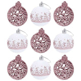 Christmas balls set in red color
