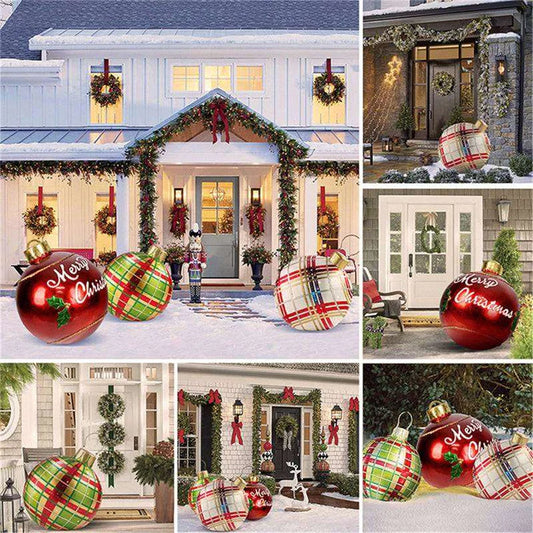 Giant Christmas ornament ball outdoor display