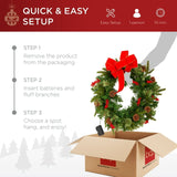Christmas wreath LED lights timer function display