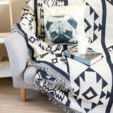 cotton knitted throw blanket