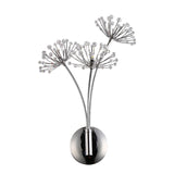 Close up of crystal dandelion wall lamp flower detail
