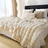 Splendas Tie Dye Throw Blanket Soft Faux Fur Cozy Blanket for Bed & Sofa