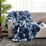 Splendas Tie Dye Throw Blanket Soft Faux Fur Cozy Blanket for Bed & Sofa