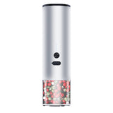 White electric salt and pepper grinder set with LED light