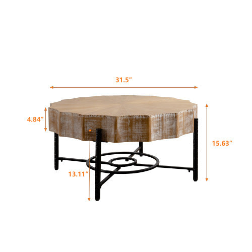 Modern Cedar Coffee Table Set – 2 Piece Wooden Living Room Furniture