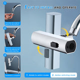 Rotating bubbler nozzle showing spray mode water flow