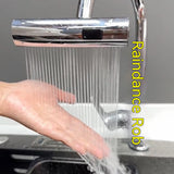 Under sink view of waterfall faucet nozzle connector installed