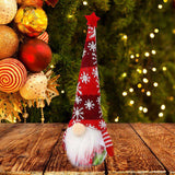 Five pointed star Christmas candy jar gnome doll in red