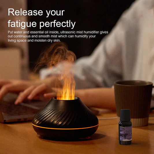 LED flame diffuser with color changing lights