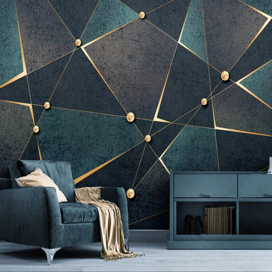 Geometric canvas wallpaper gold pattern close up detail