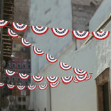 Independence day circle stripe garland flag banner hung above desk display