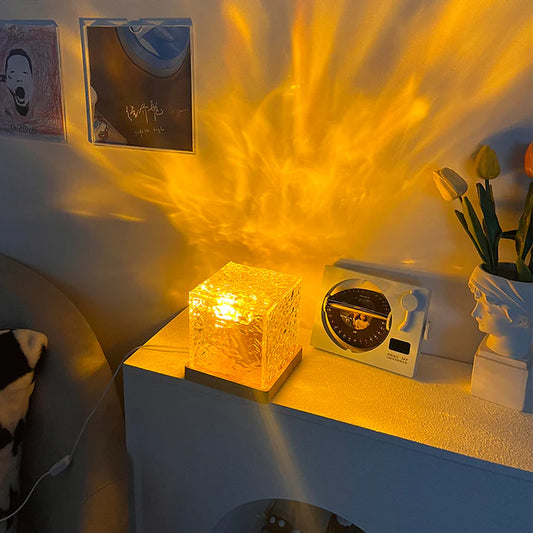 Sixteen color crystal ambient projector with its remote control switch plate