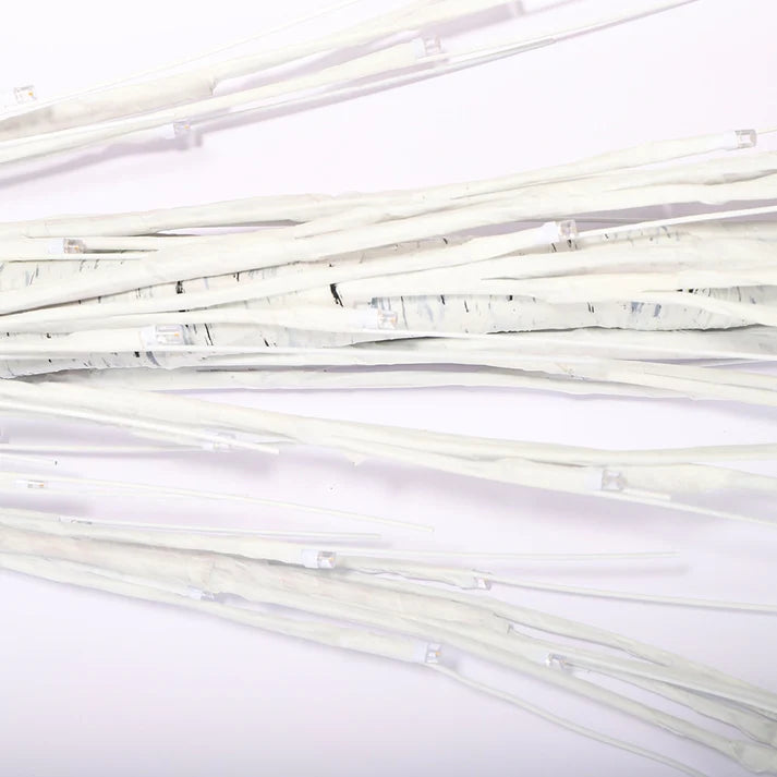 Snowy white finish LED birch tree lights