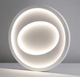 Close-up of the iron body and brushed paint finish on the Nordic LED ceiling light frame
