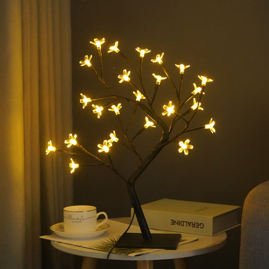 LED cherry blossom tree night light warm white glow