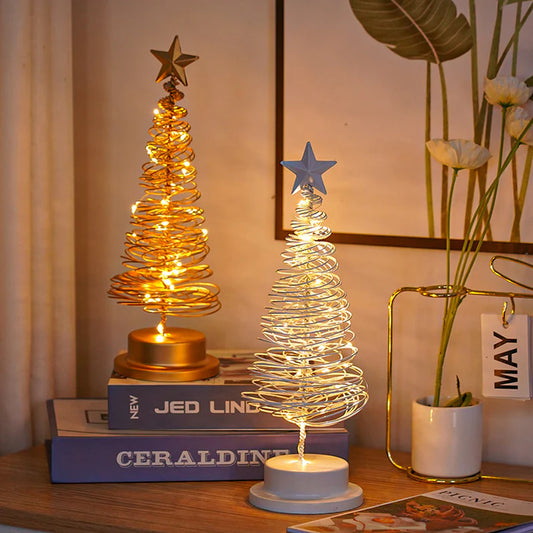 White spiral LED Christmas tree light holiday ambience decoration