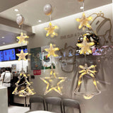 LED hanging star lights on window decoration