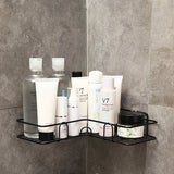 Metal corner shower caddy no drill holding bathroom bottles