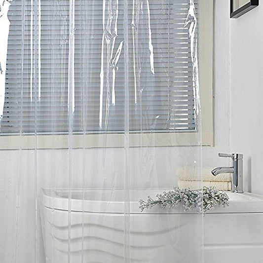 Mildew resistant shower curtain surface drying quickly after a shower with no moisture remaining