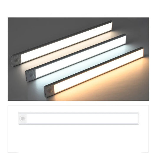 Silver finish motion sensor LED light bar